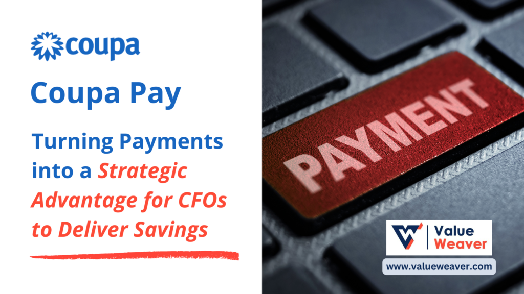 Coupa Pay is an integrated payment solution within the Coupa Total Spend Management platform. It brings all your business payments—whether inside or outside Coupa—into one streamlined system.
